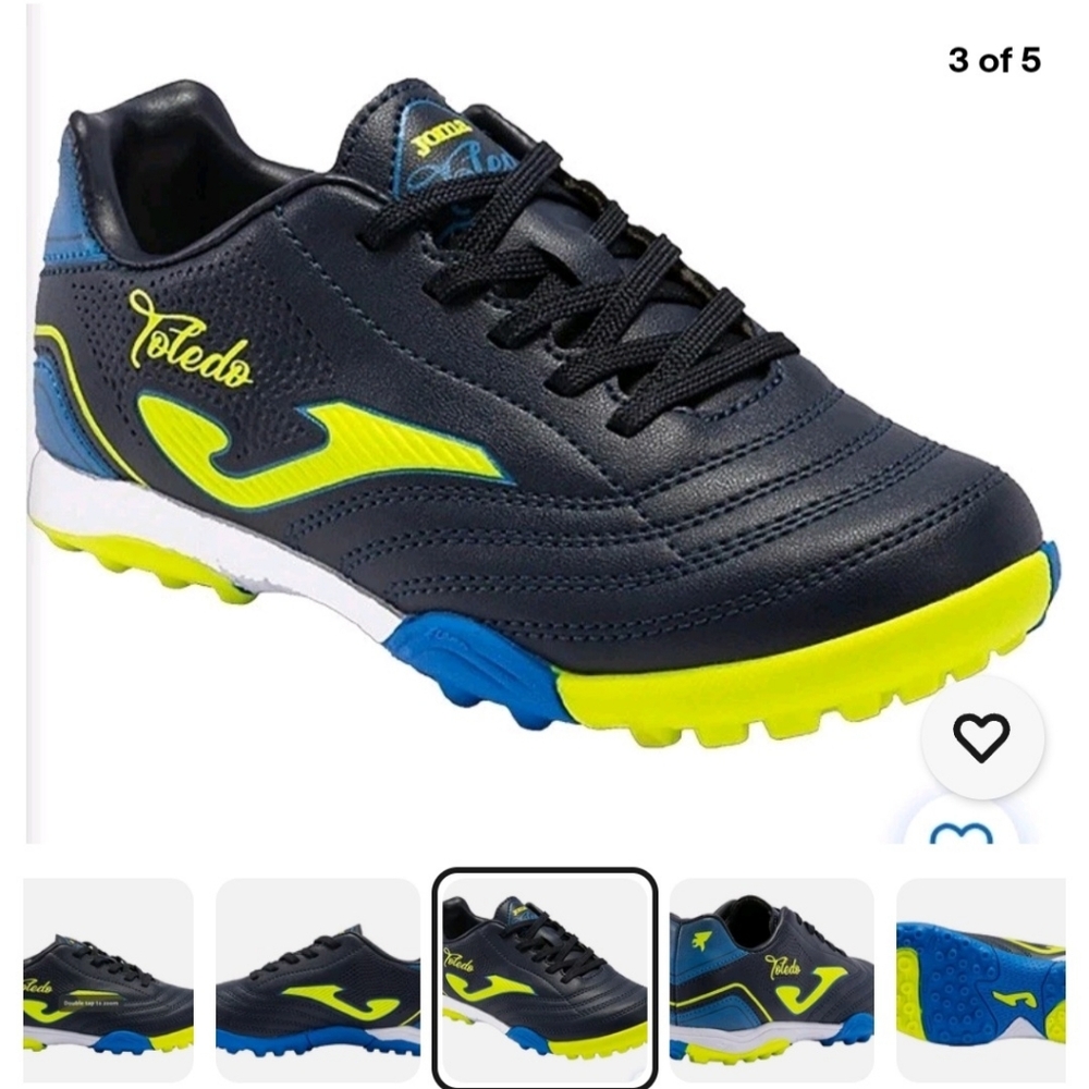 Toledo Kids Sneakers - Navy and Neon Yellow
